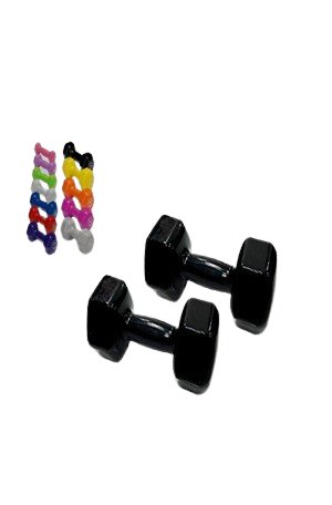 Rubber-covered hexagonal dumbbell