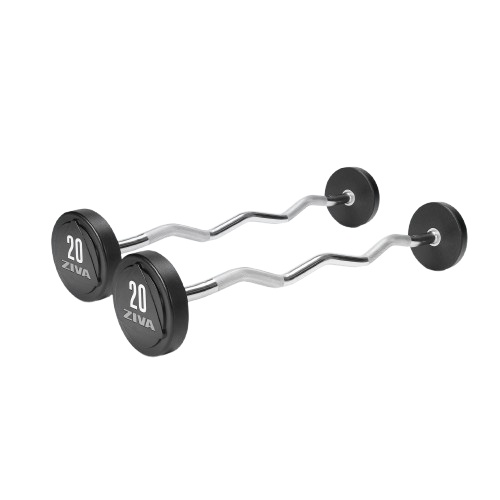 ZVO SOLID STEEL URETHANE EZ CURL BARBELL SETS