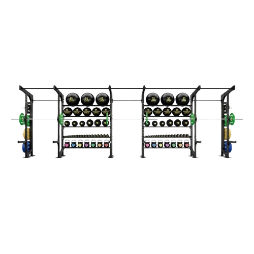 XP FLOOR-MOUNTED 3 X FUNCTIONAL RACKS + 2 X SQUAT BAYS