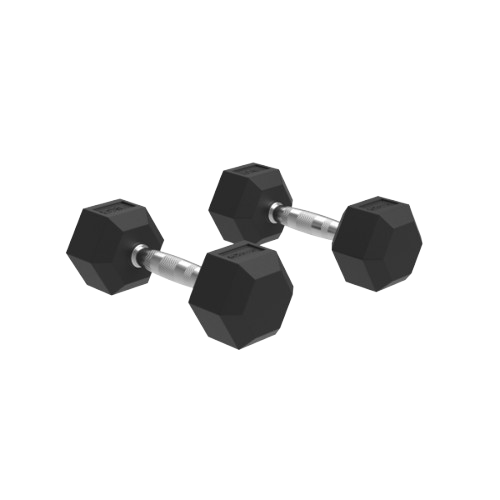 RUBBER COATED HEX DUMBBELLS (MD2102)