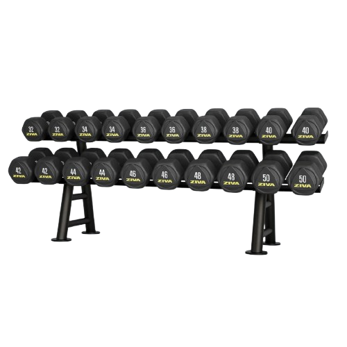 ZIVA ST 2-TIER, 10-PAIR HEXAGON DUMBBELL RACK
