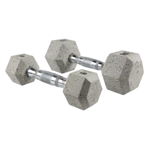 RUBBER COATED HEX DUMBBELLS WITH COLOR DOTS (MD2137)