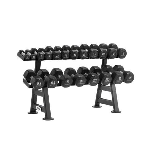 ZIVA PERFORMANCE 2-TIER, 10-PAIR HEXAGON DUMBBELL RACK